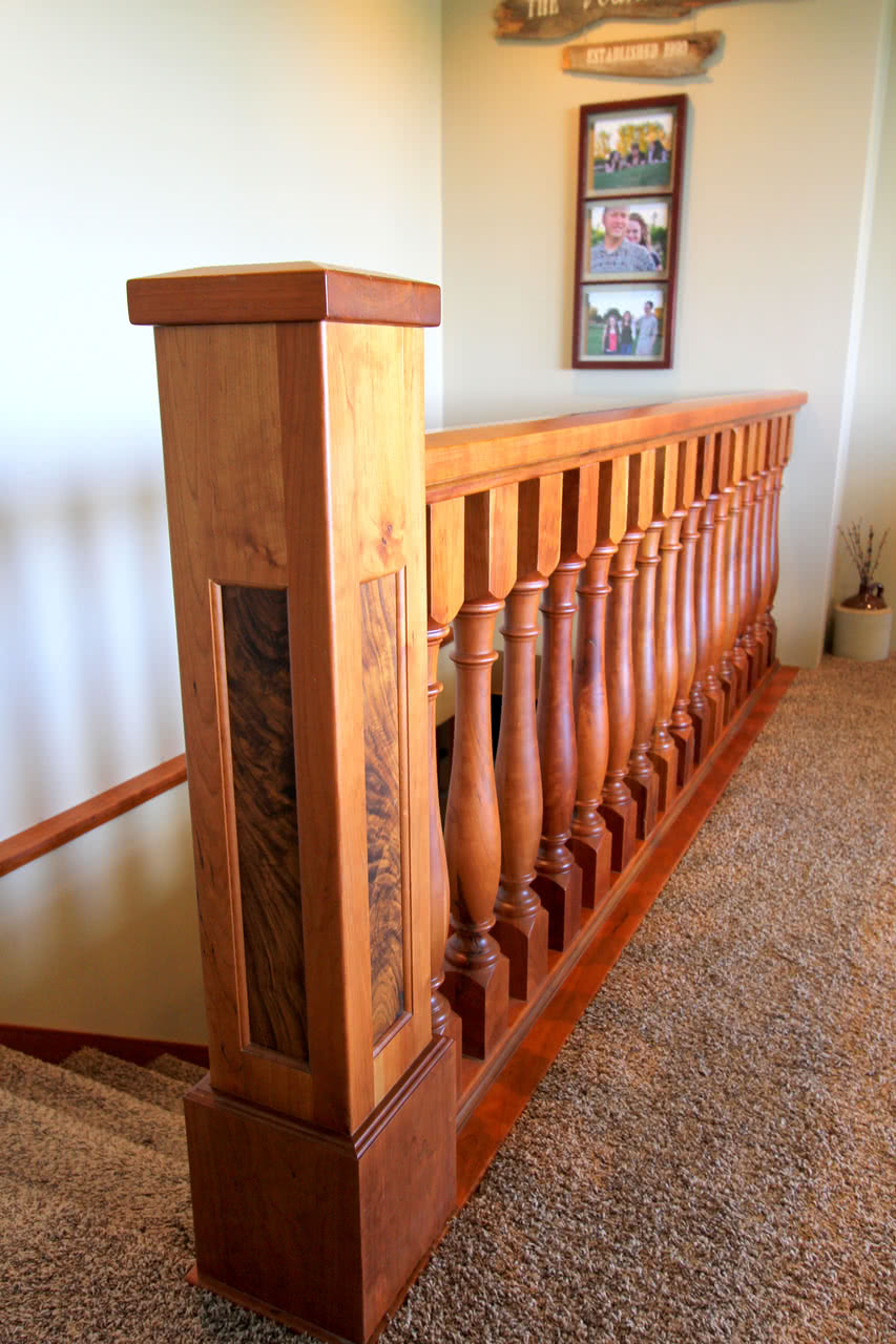 Beautiful wood posts & railings designed and built for your staircase